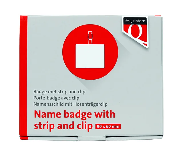 Badge Quantore clip 60x90mm