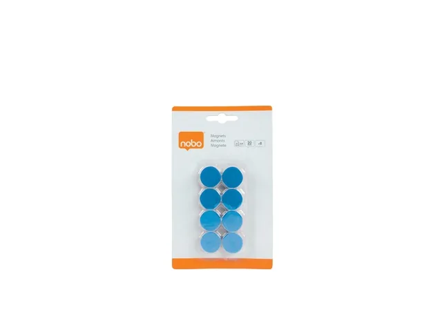 Magneet Nobo 20mm 120gr blauw 8 stuks