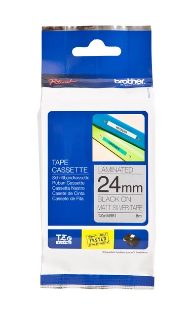 Labeltape Brother Ptouch TZeM951 24mm zilver