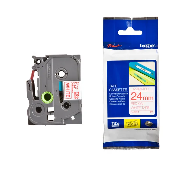 Labeltape Brother Ptouch TZe252 24mm wit