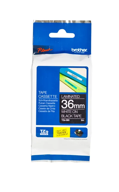 Labeltape Brother Ptouch TZe365 36mm zwart