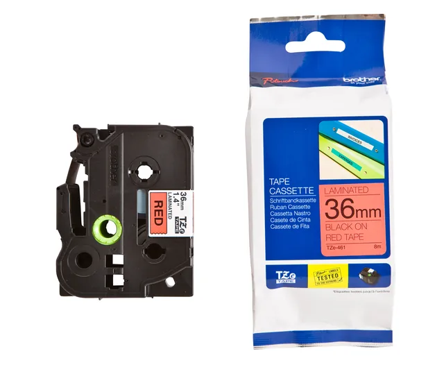 Labeltape Brother Ptouch TZe461 36mm rood