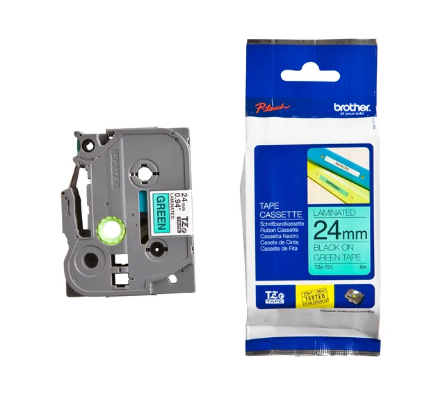 Labeltape Brother Ptouch TZe751 24mm groen