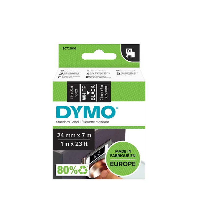 Labeltape Dymo LabelManager D1 polyester 24mm zw