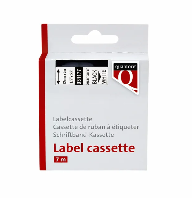 Labeltape Quantore 45013 12mmx7m wt/zw
