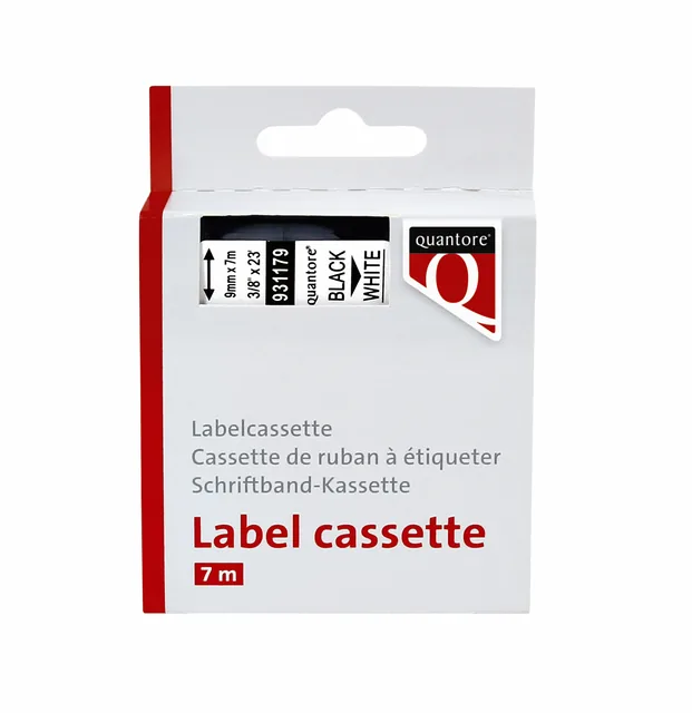 Labeltape Quantore 40913 9mmx7m wt/zw