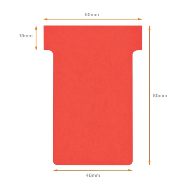 T-kaart Nobo nr.2 48mm rood 100 stuks