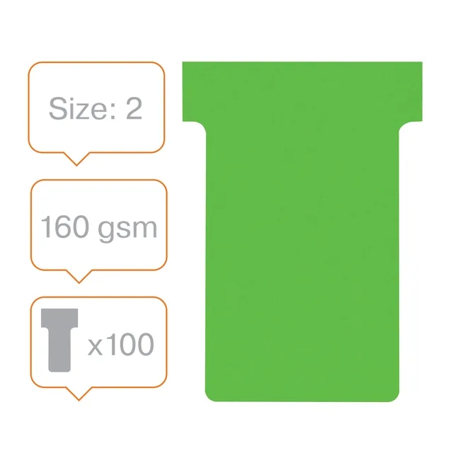 T-kaart Nobo nr.2 48mm groen 100 stuks