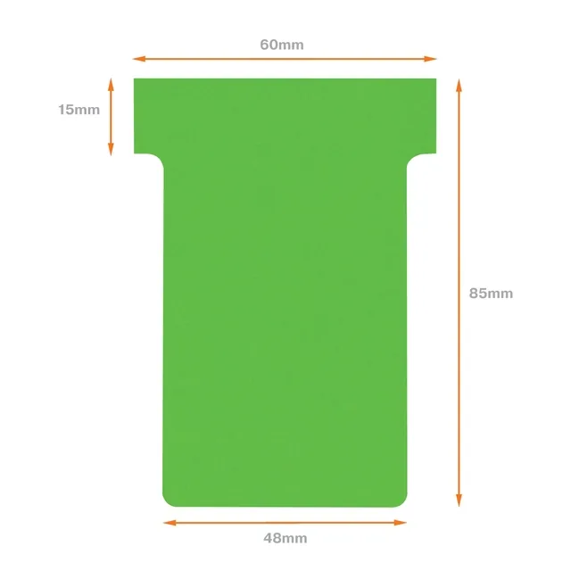 T-kaart Nobo nr.2 48mm groen 100 stuks