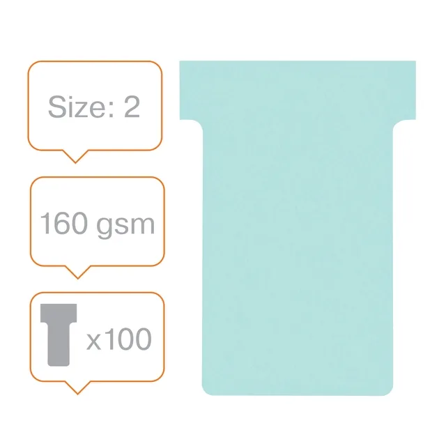T-kaart Nobo nr.2 48mm blauw 100 stuks