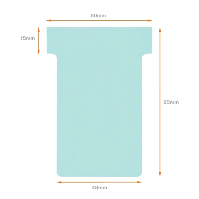 T-kaart Nobo nr.2 48mm blauw 100 stuks
