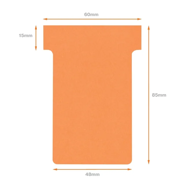 T-kaart Nobo nr.2 48mm oranje 100 stuks