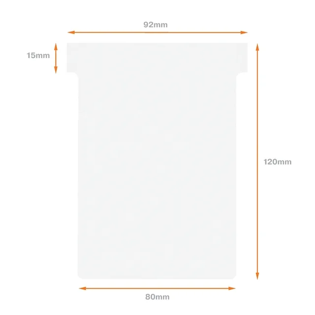 T-kaart Nobo nr.3 80mm wit 100 stuks