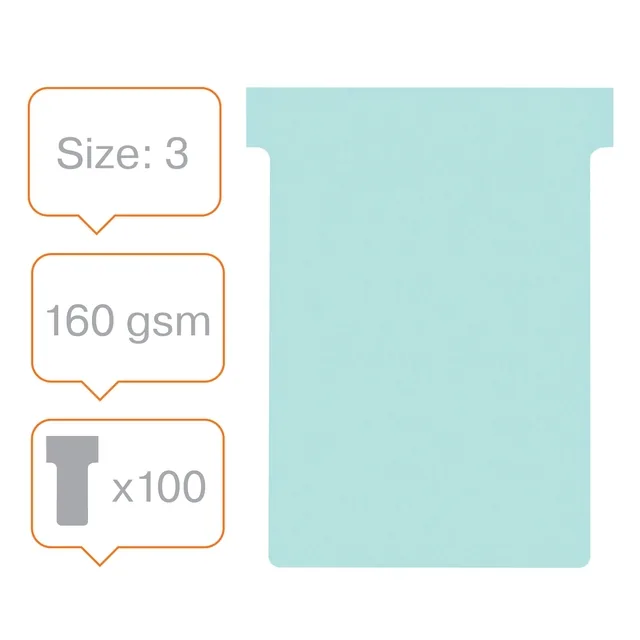 T-kaart Nobo nr.3 80mm blauw 100 stuks