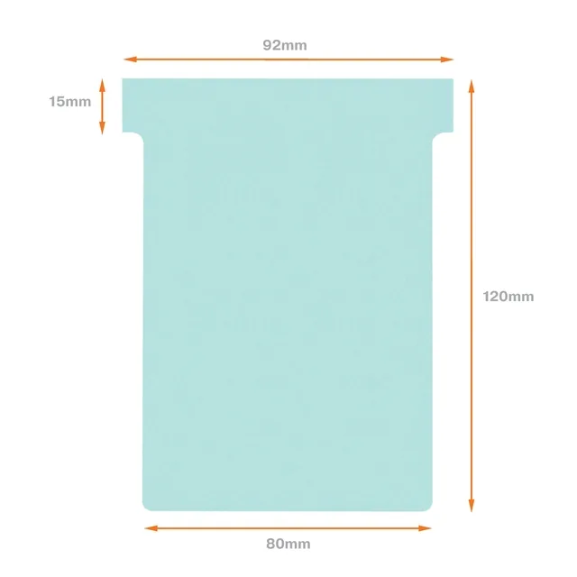 T-kaart Nobo nr.3 80mm blauw 100 stuks