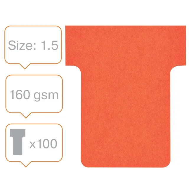 T-kaart planbord Nobo nr 1.5 36mm rood 100 stuks