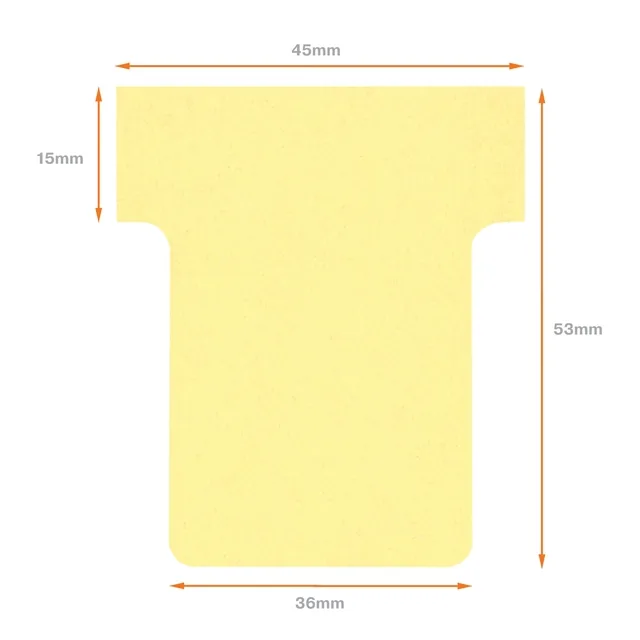 T-kaart Nobo nr. 1.5 36mm geel 100 stuks