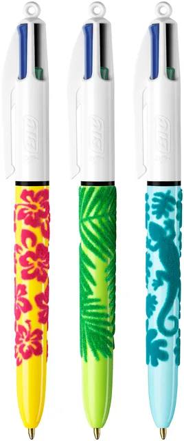 Balpen Bic 4kleuren velours M assorti