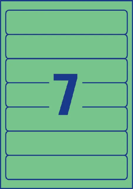 Rugetiket Avery smal 38x192mm zelfklevend groen