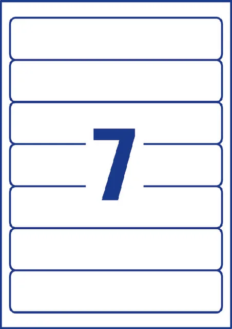 Rugetiket Avery smal 38x192mm zelfklevend wit