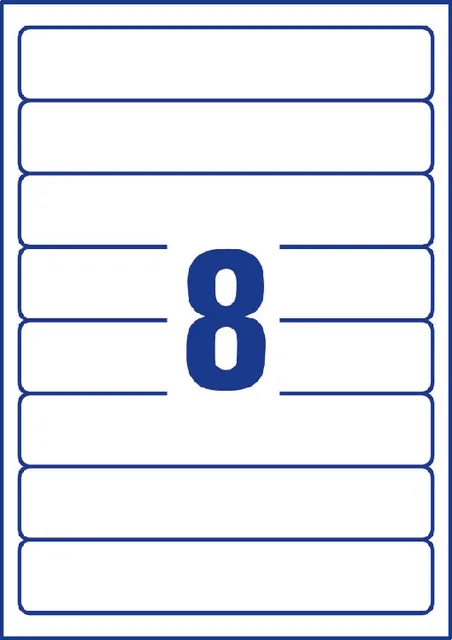 Rugetiket Avery smal 34x192mm zelfklevend wit