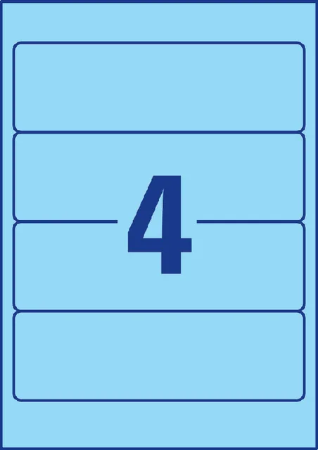 Rugetiket Avery breed 61x192mm zelfklevend blauw