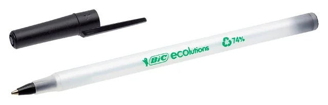 Balpen Bic Ecolutions round stic M zwart
