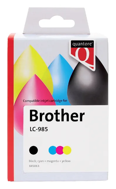 Inktcartridge Quantore Brother Lc-985 zw +3 kl