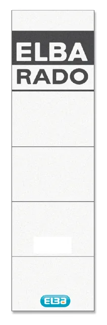 Rug insteekkaart Elba Rado breed 44x159mm wit 10st