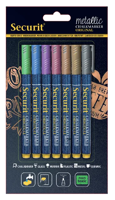 Krijtstift Securit SMA-100 rond 1-2mm metallic ass