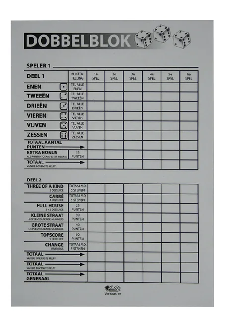 Dobbelblok Verhaak universeel 100 vel