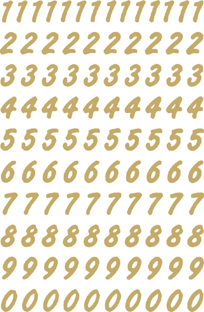 Etiket HERMA 4151 8mm getallen 0-9 goud op transp