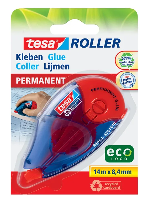 Lijmroller tesa eco permanent navulbaar op blister