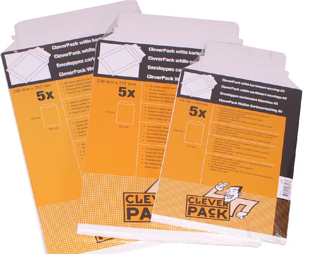 Envelop CleverPack karton B4 250x353 5st wit