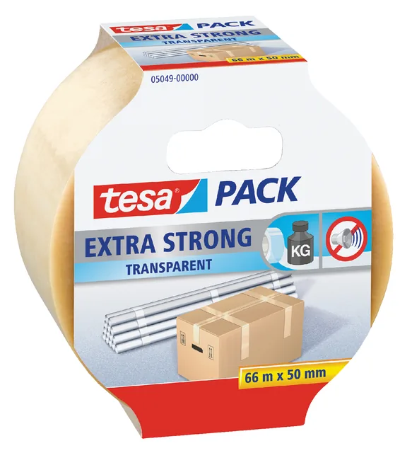 Verpakkingstape tesapack Extra 66mx50mm pvc tr