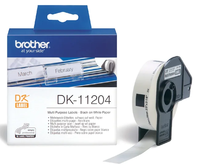 Etiket Brother DK11204 multifunctioneel 17x54mm