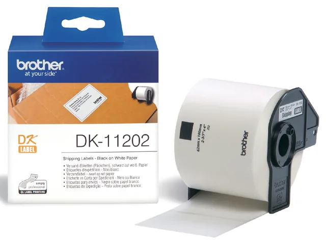 Etiket Brother DK11202 verzendlabel 62x100mm wit