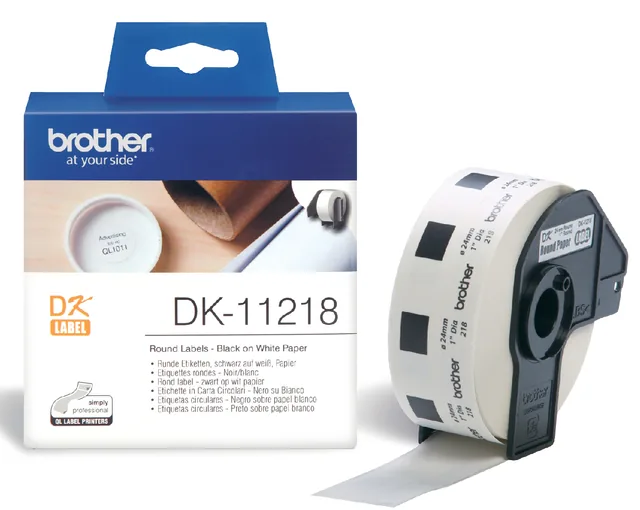 Etiket Brother DK11218 rond 24mm 1000 stuks wit