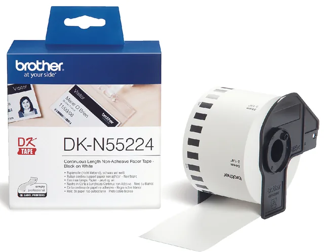 Etiket Brother DKN55224 niet klevend 54mm 30m wit