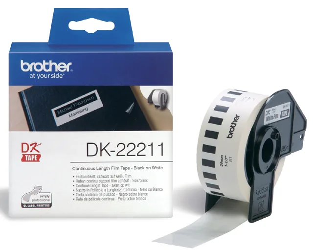 Etiket Brother DK22211 doorlopend 29mm 15m wit