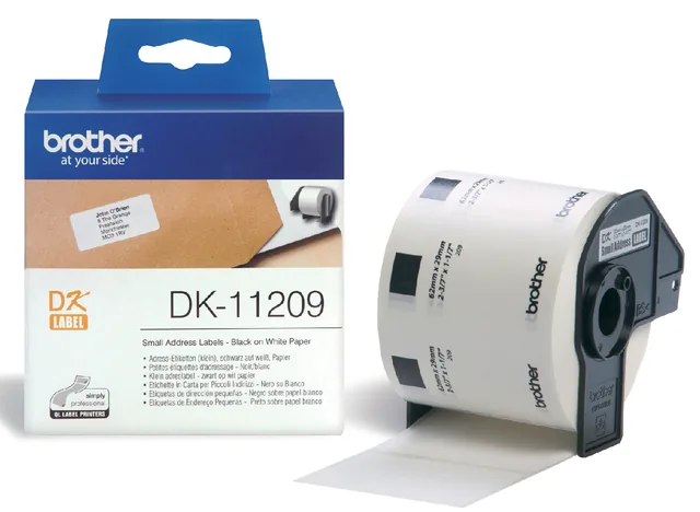 Etiket Brother DK11209 adressering klein 62x29mm