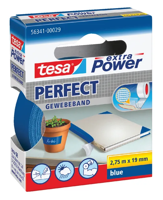 Textieltape tesa Perfect 2.75mx19mm blauw