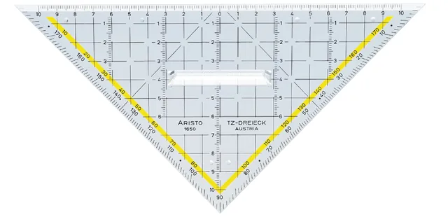 Geodriehoek Aristo 1650/2 met greep 225mm