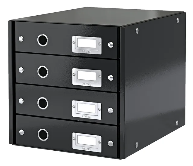 Ladenkast Leitz WOW Click Store 4 laden zwart