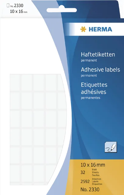 Etiket HERMA 2330 10x16mm wit 2592st