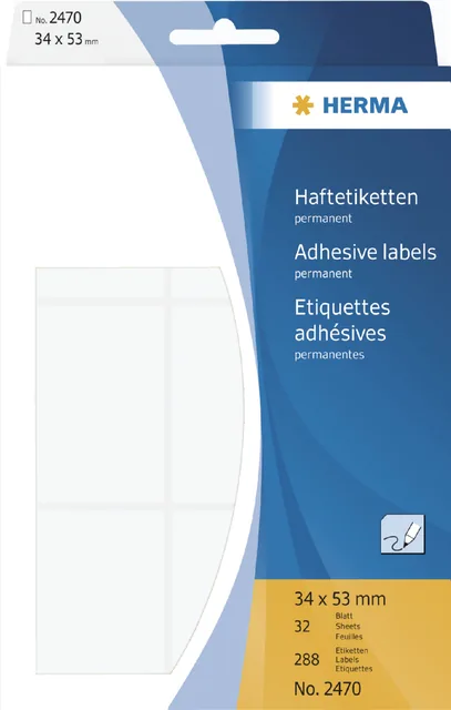Etiket HERMA 2470 34x53mm wit 288st