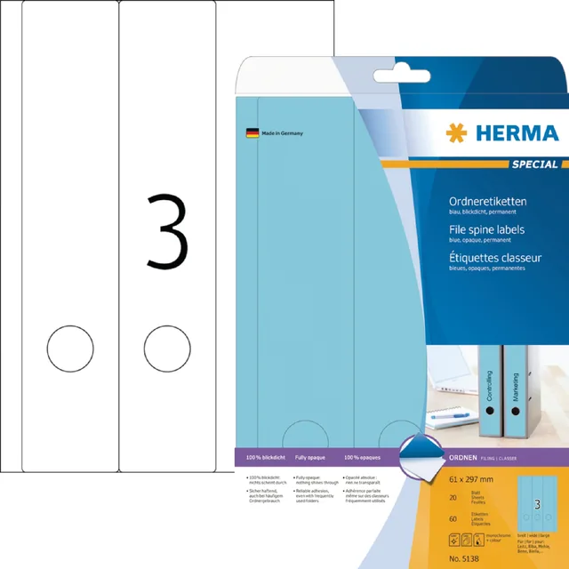 Rugetiket HERMA 5090 smal 38x192mm zelfklevend wit