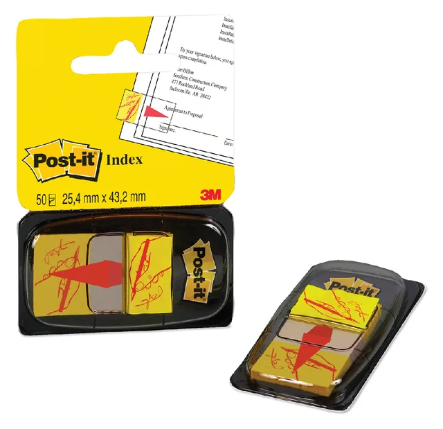Indextabs Post-it 68031 " hier ondertekenen" geel