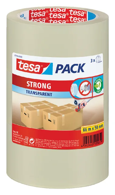 Verpakkingstape tesapack Strong 66mx50mm PP tr 3r