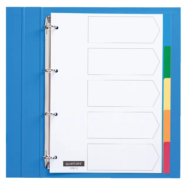 Tabblad Quantore 4rings pp 5-delig assorti